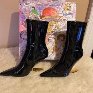 Jeffrey Campbell Women Compass Faux Leather Hidden Heel Boots Size 7M